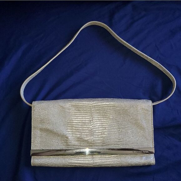 Michael Kors Silver Clutch Shoulder Purse - Picture 4 of 8